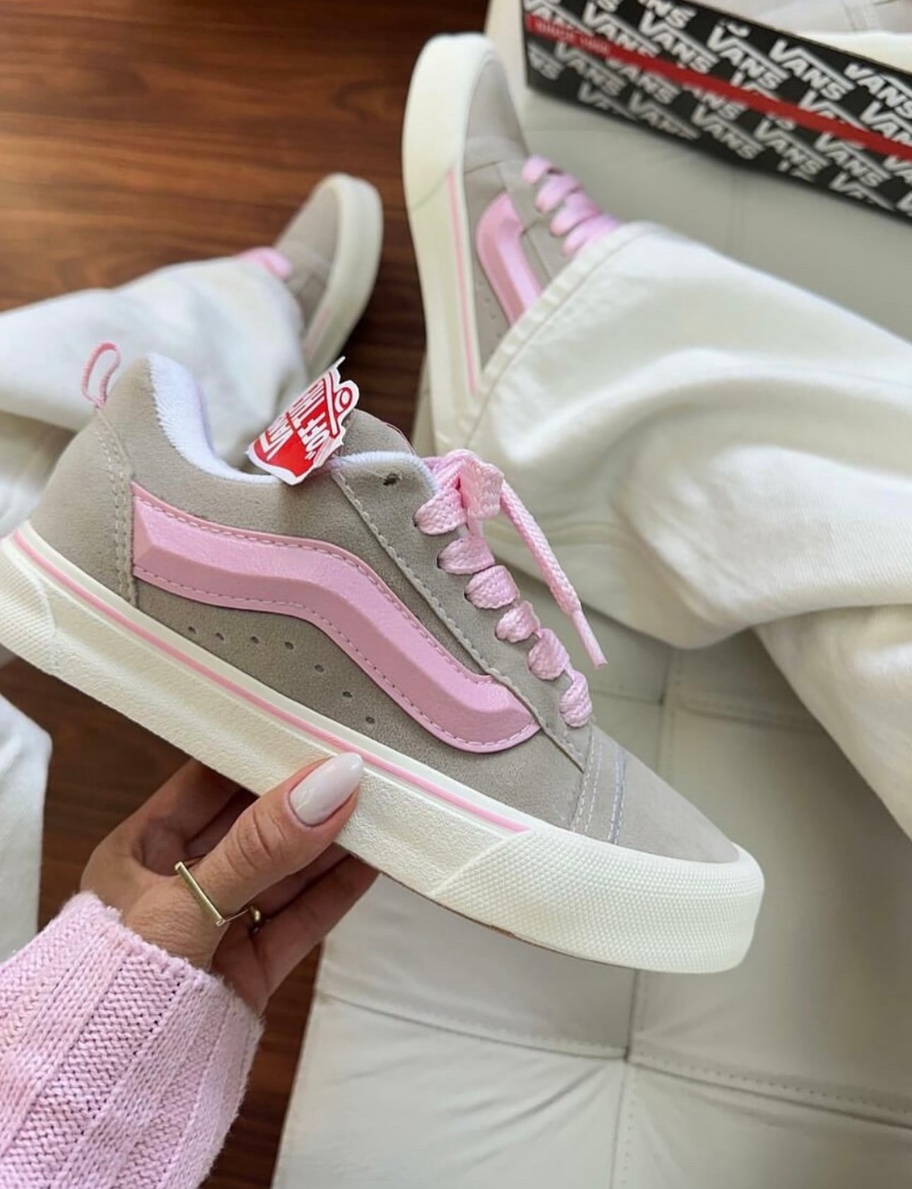 Vans KNU gris con rosa - Imagen 2