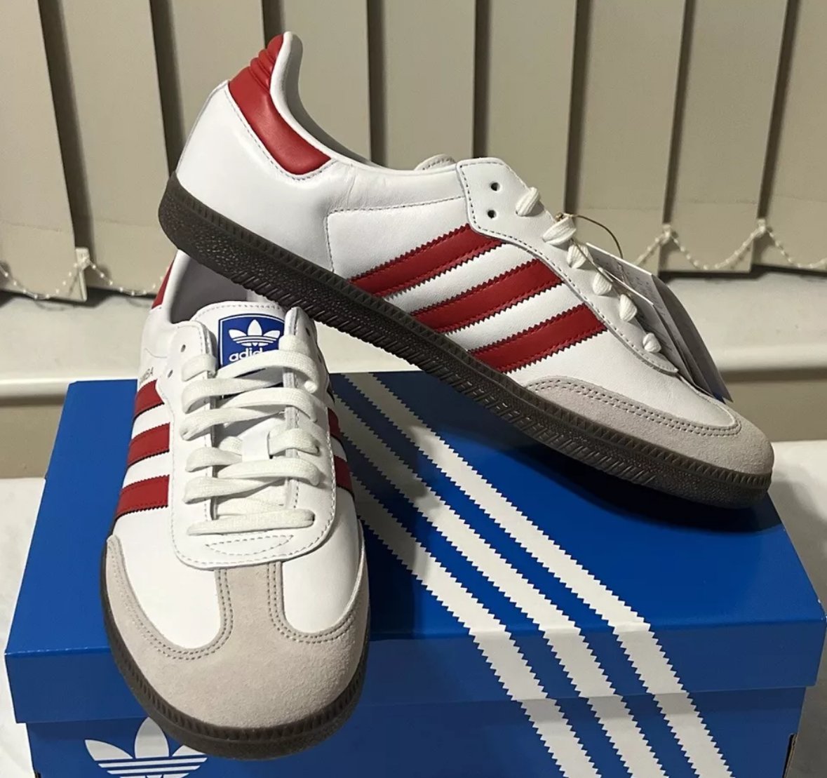 Adidas Samba Bajos Blancos/rojos - Imagen 6