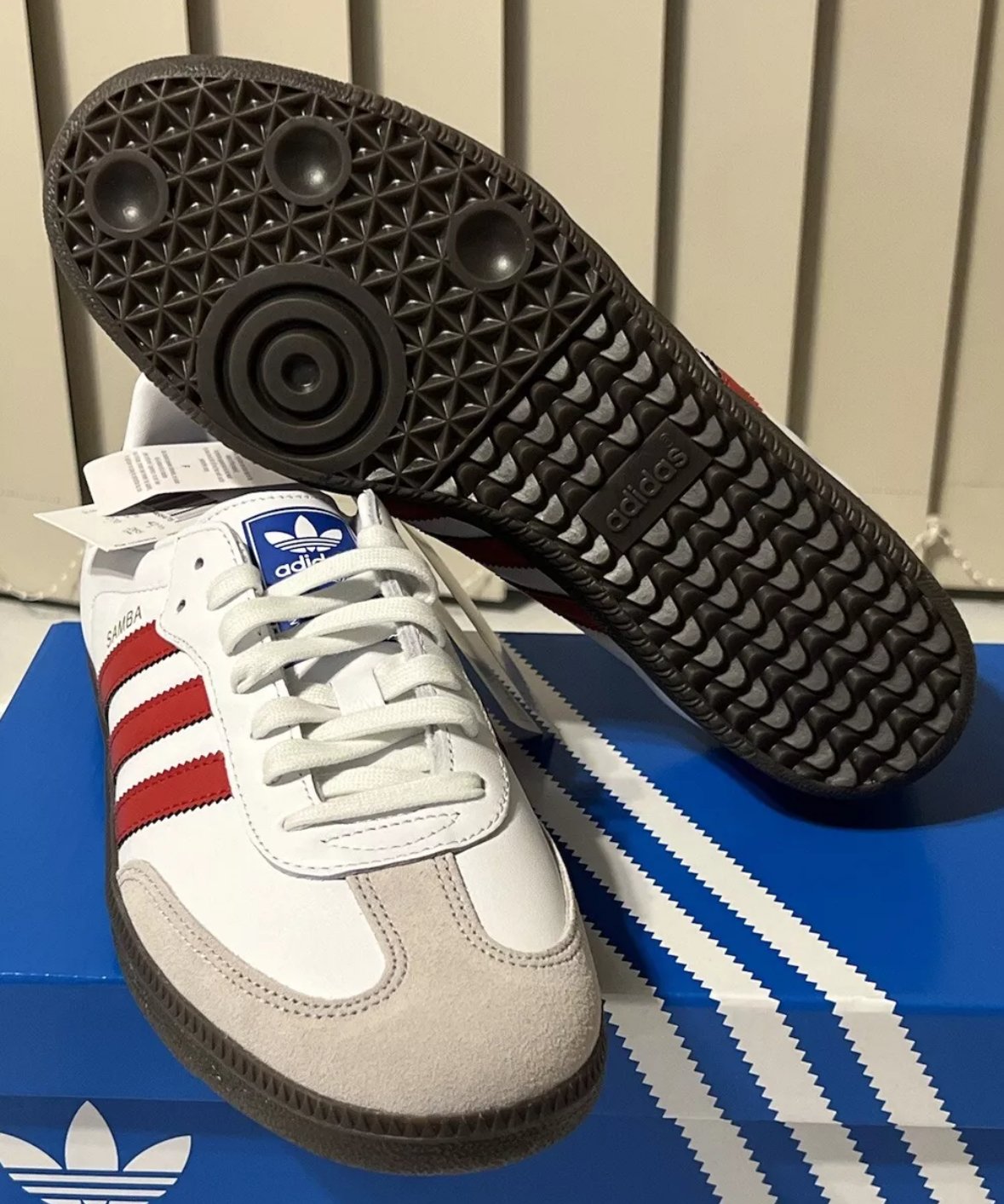 Adidas Samba Bajos Blancos/rojos - Imagen 5