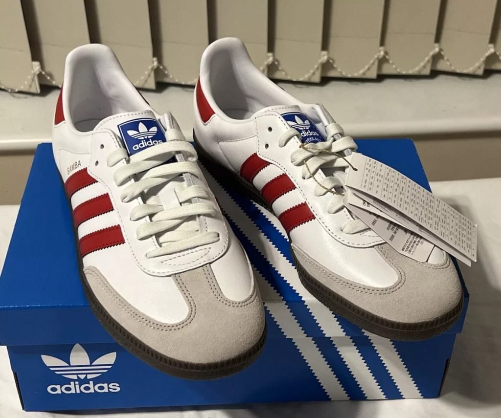 Adidas Samba Bajos Blancos/rojos - Imagen 4
