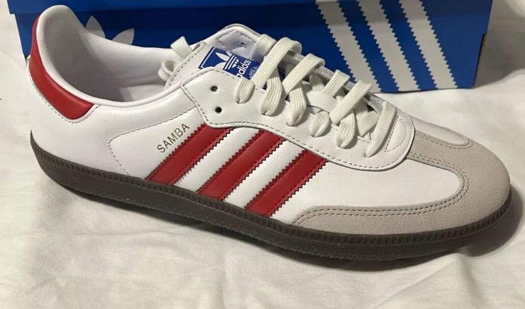 Adidas Samba Bajos Blancos/rojos - Imagen 2